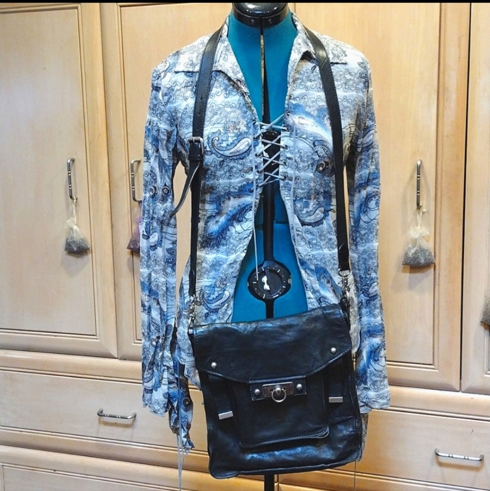 🔥Frye Black Leather Cross Body Bag Purse 💥 - Picture 2 of 16